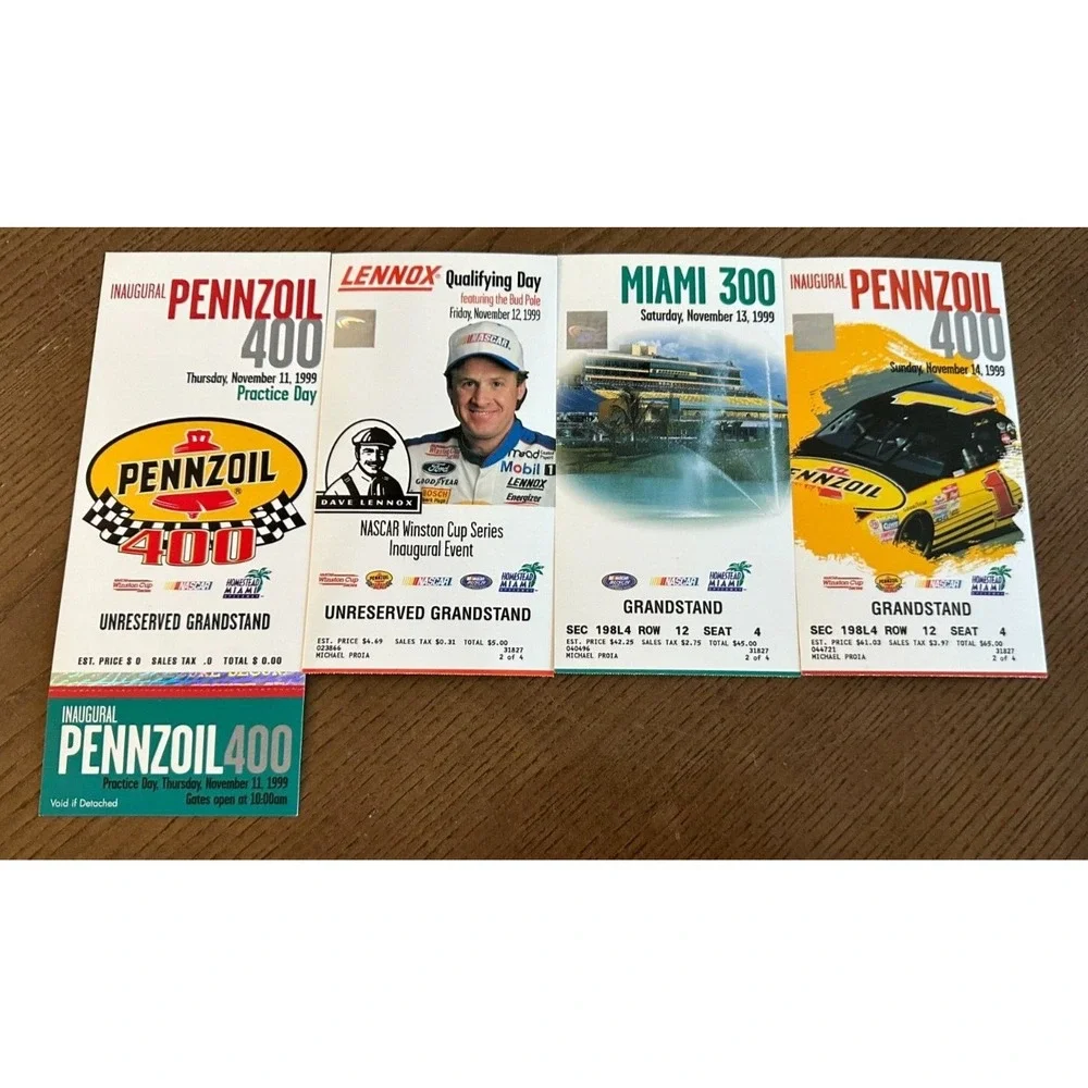 NASCAR 11/11-11/14‎ 1999 Inaugural Pennzoil 400 Homestead Miami Speedway Tickets